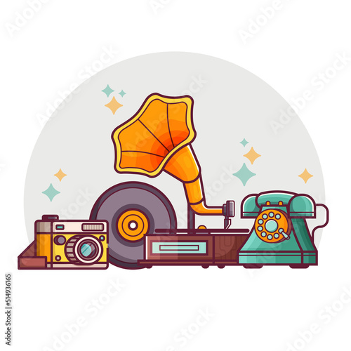 Vintage Things and Objects Flea Market Banner