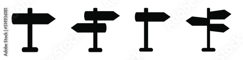 Signpost vector icon, direction icon isolated.