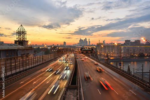 Third Ring Road in the evening. Moscow, Russia. © Pavels