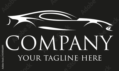 Black and White Color Luxury Car Logo Design