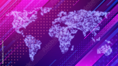 World map. Breaking news template design. Vector background