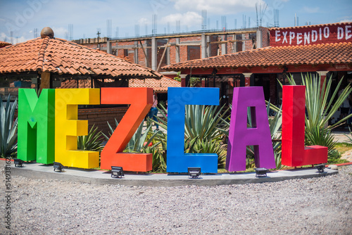 Mezcal en letras gigantes, Oaxaca Mexico
