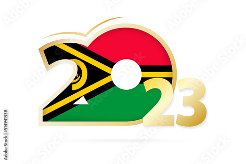 Year 2023 with Vanuatu Flag pattern. photo
