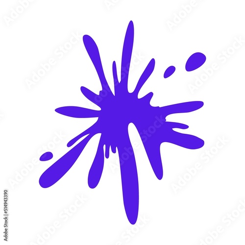 Splash blue vector illustration. Collection of colorful splatters of liquid ink of different shapes isolated on white background