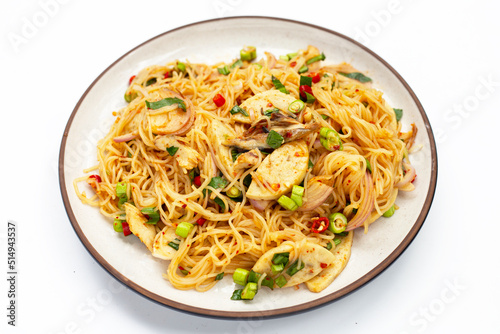 Rice vermicelli noodles spicy salad