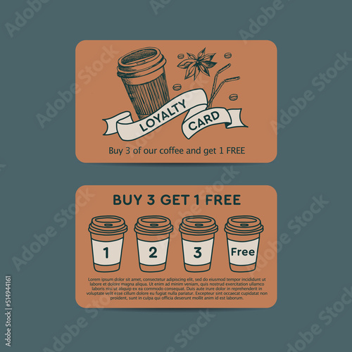 Bonus card hand drawn style, vector.