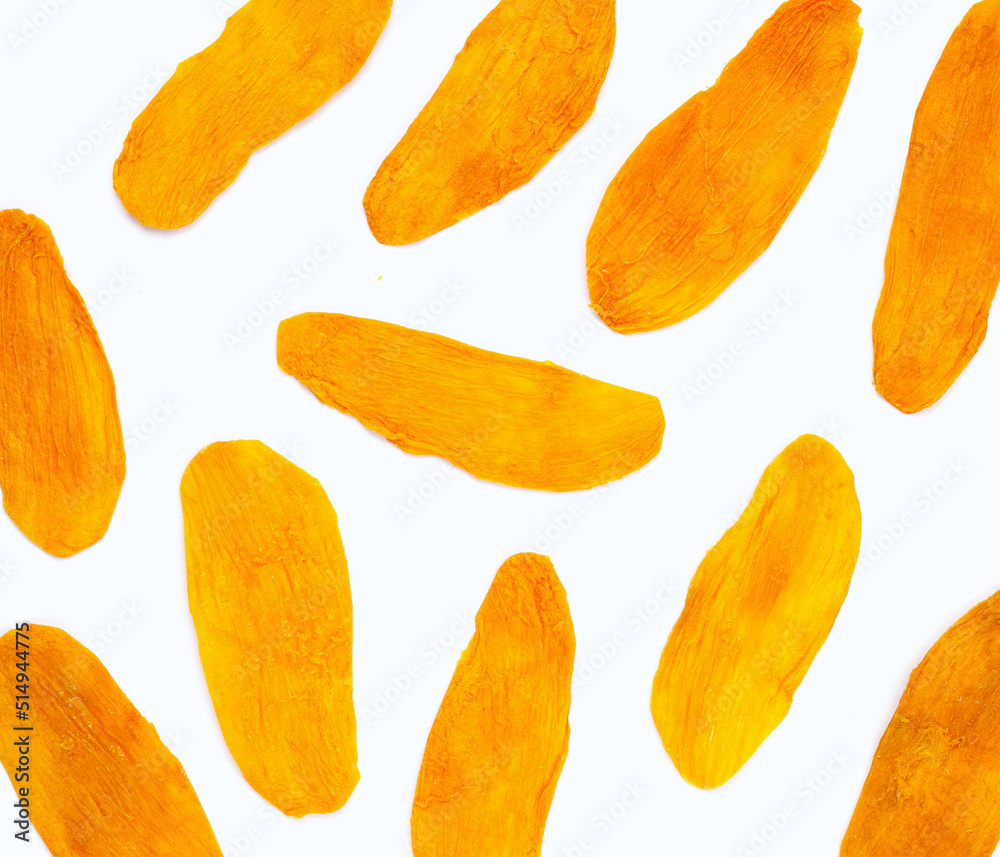 Dried mango on white background Dried mango on white background