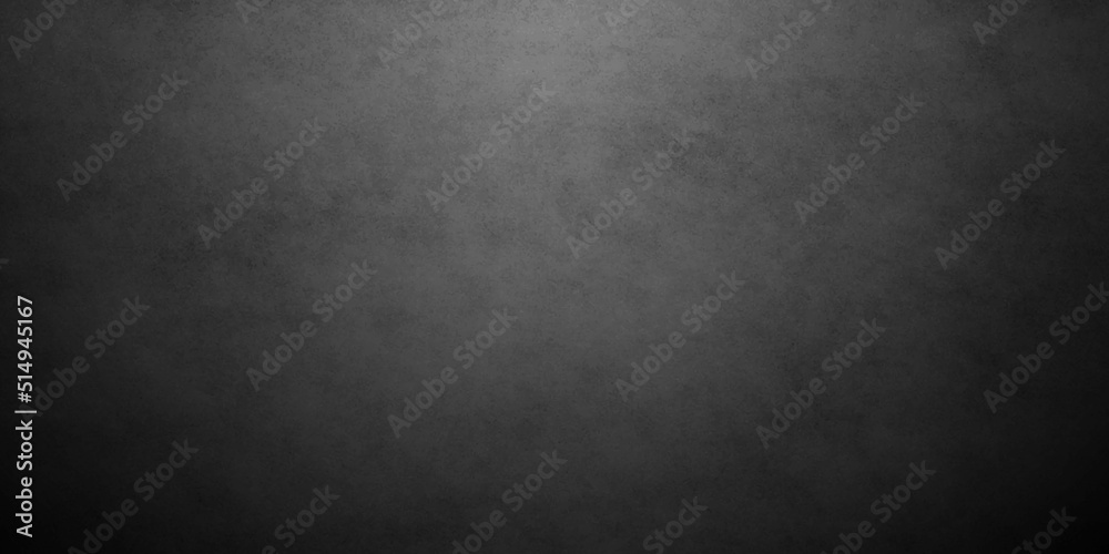 Dark black grunge textured concrete background. Panorama dark grey black slate background or texture. Vector black concrete texture. Stone wall background.	