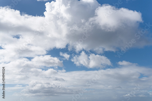 Fototapeta Naklejka Na Ścianę i Meble -  beautiful blue sky with clouds on summer day, sky replacement background