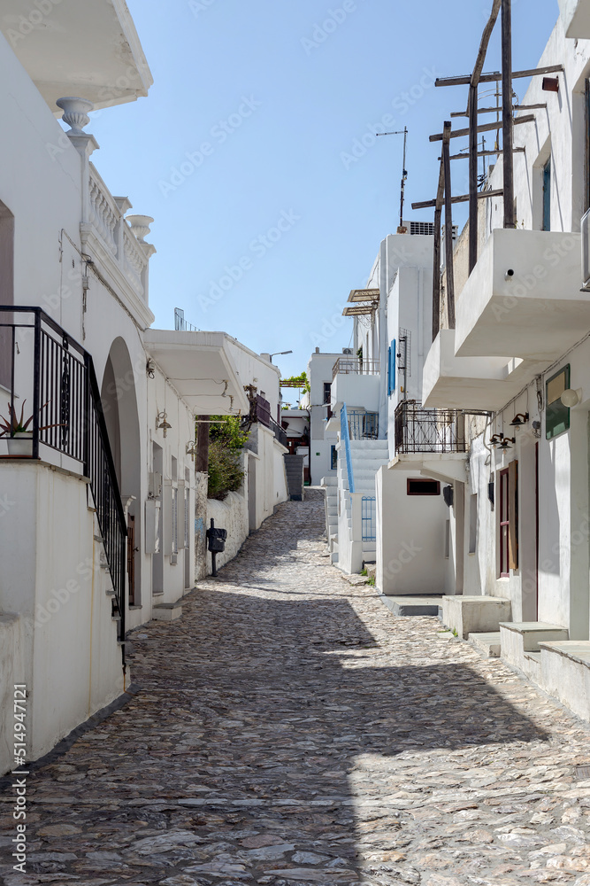 The streets of the town of Chora (Northern Sporades, Skyros island, Greece).