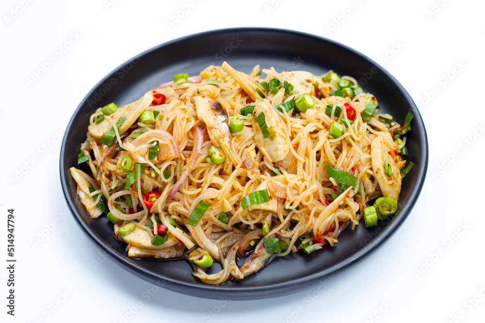 Rice vermicelli noodles spicy salad