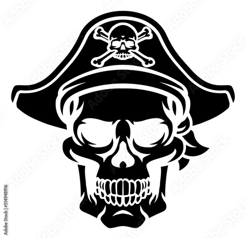 Pirate Hat Skull and Crossbones Cartoon