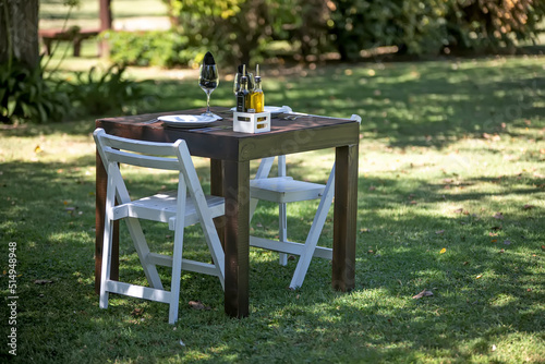 table in the garden