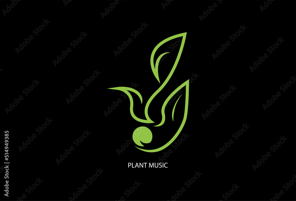 Plant music logo design concept Plant music logo design concept