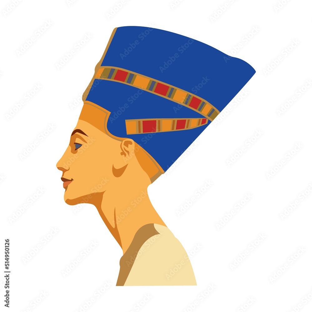Vetor do Stock: Golden Nefertiti symbol of ancient Egypt vector ...
