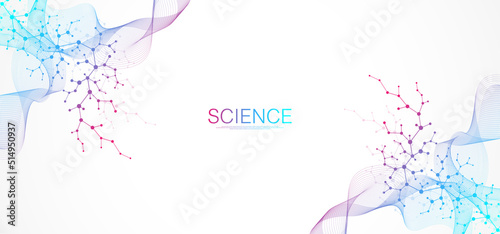 Abstract molecules structure background. Scientific or medical concept. Molecular structures or chemical engineering vector illustration
