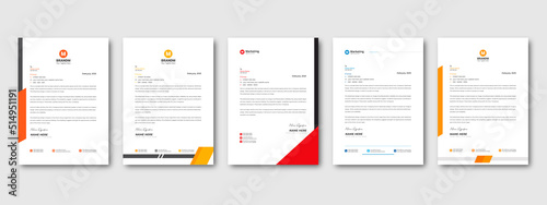 corporate modern letterhead design template. company business letterhead template design with color variation bundle  