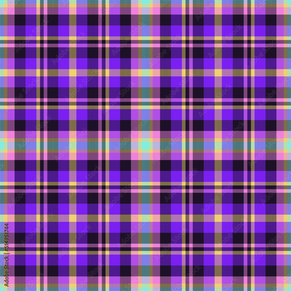 Fototapeta premium Plaid seamless pattern. Check fabric texture. Vector textile print.