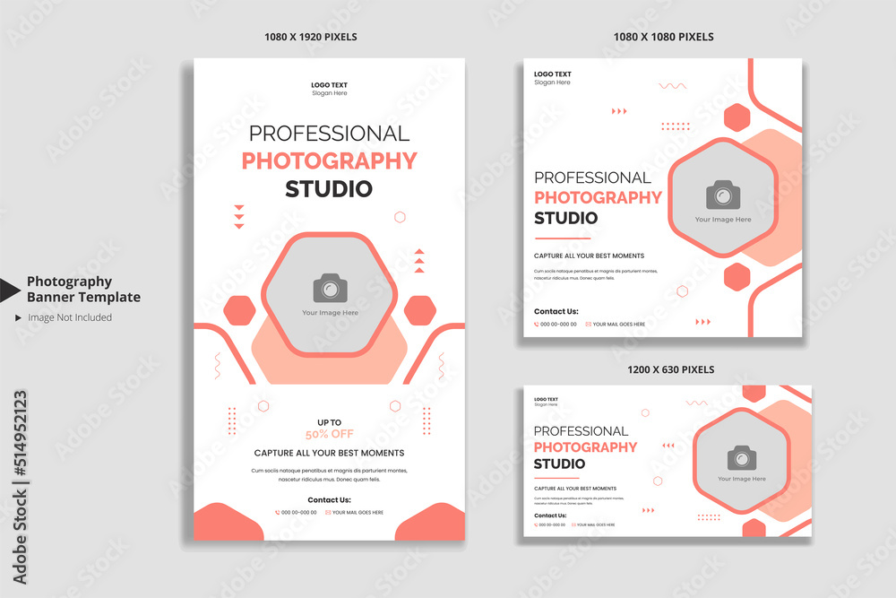 Abstract photography studio social media and web banner Abstract photography studio social media and web banner