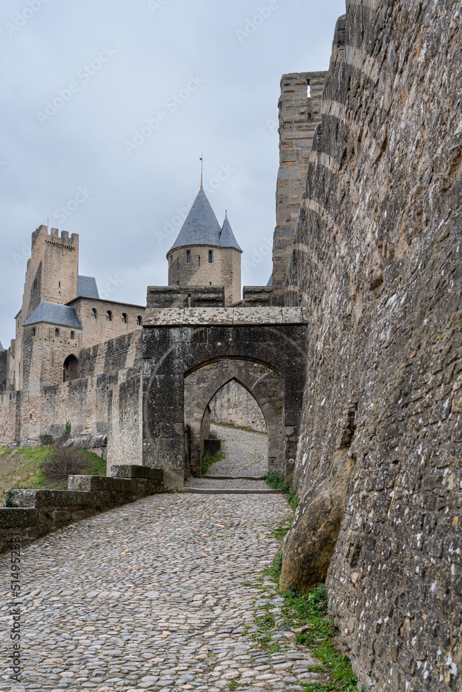 Porte de l'Aude entrance to the mediveal city of Carcassonne