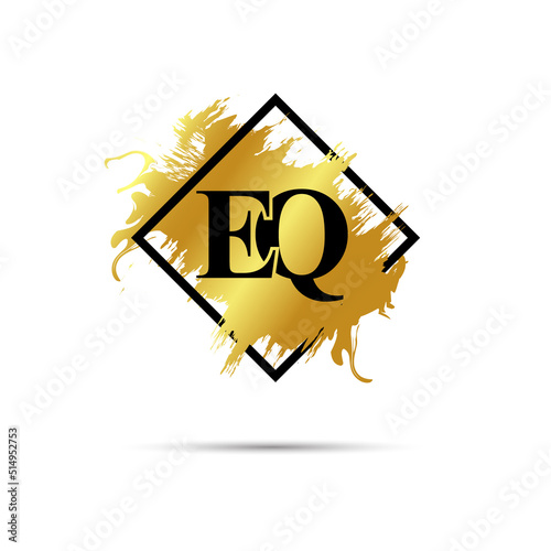 Gold EQ logo symbol vector art design