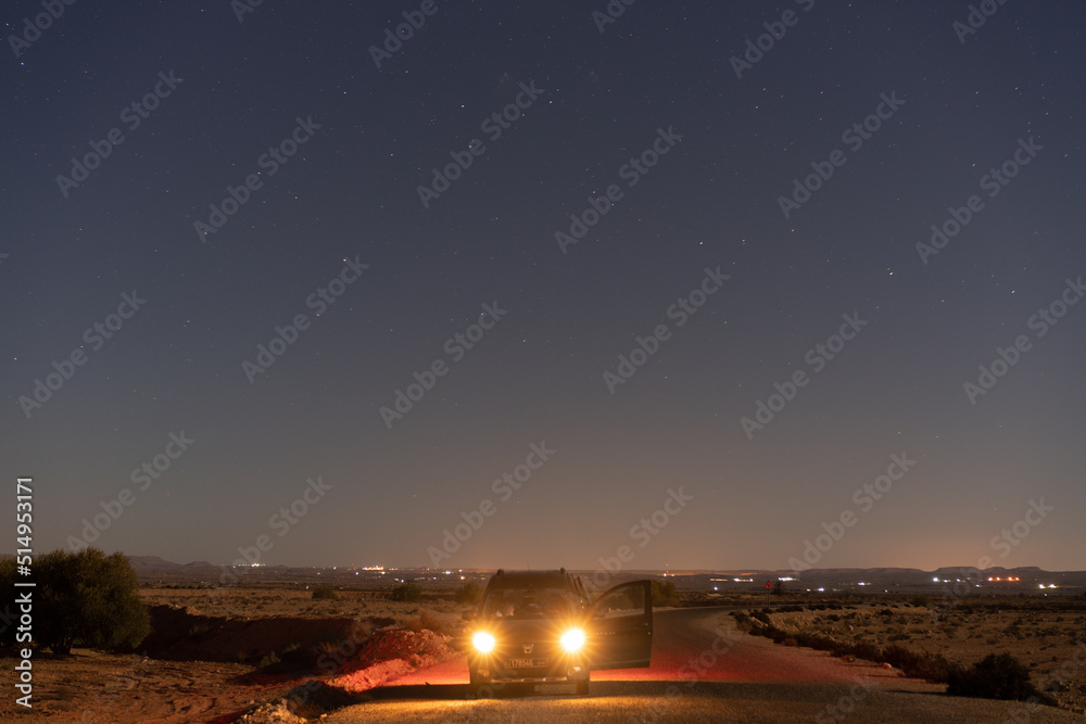 Some views of south Dahar by night -south Tunisia -tatouine governorate - Tunisia Some views of south Dahar by night -south Tunisia -tatouine governorate - Tunisia