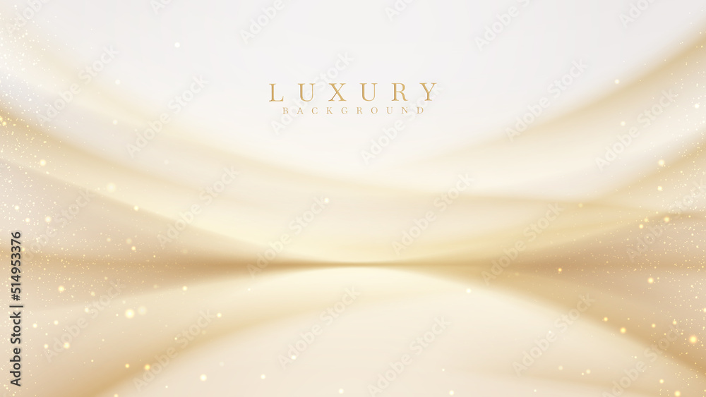 Luxury background with golden light effect decoration and bokeh elements. - obrazy, fototapety, plakaty 