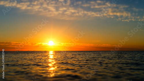 Summer sunset on the Baltic bay, Mangalsala, lighthouse