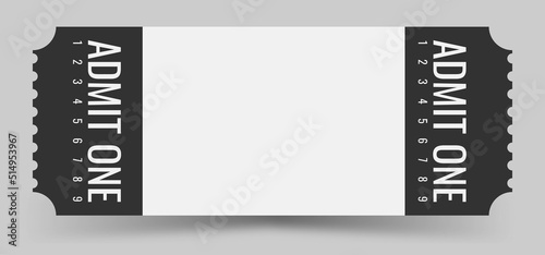 blank ticket template. Concert ticket, lottery coupons. Vector coupon	

