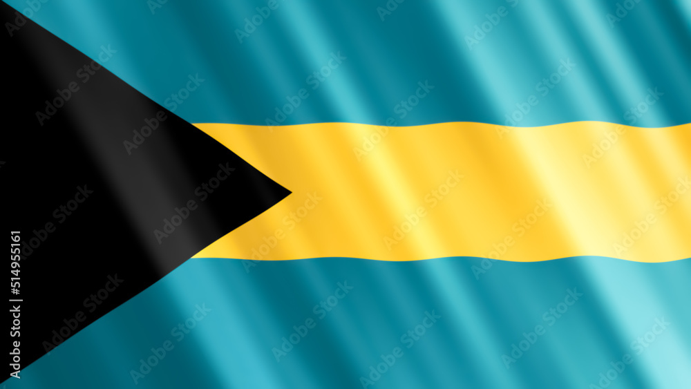 national flag of Bahamas in smooth fabric textured. national flag of Bahamas in smooth fabric textured.