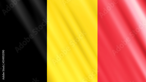 national flag of Belgium in smooth fabric textured.