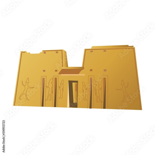 Ancient Egypt vector illustration. Cartoon Sphynx, Nefertiti, pharaoh statue, monuments, sarcophagus isolated on white