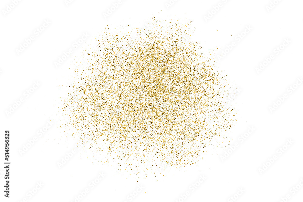 Gold Glitter Texture Isolated On White. Goldish Color Sequins. Golden Explosion Of Confetti. Design Element. Celebratory Background. Vector Illustration, Eps 10. Gold Glitter Texture Isolated On White. Goldish Color Sequins. Golden Explosion Of Confetti. Design Element. Celebratory Background. Vector Illustration, Eps 10.