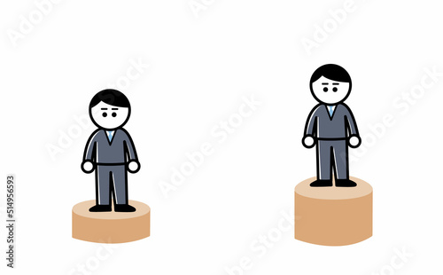 growing phase, business illustration, vector illustration, ビジネスマンの成長、成長段階、成長の差