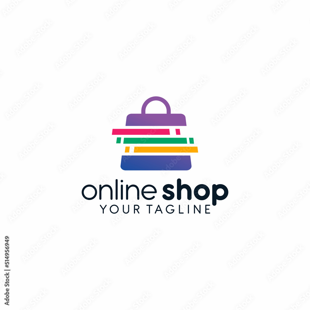 Modern Online Shop Logo designs Template Modern Online Shop Logo designs Template