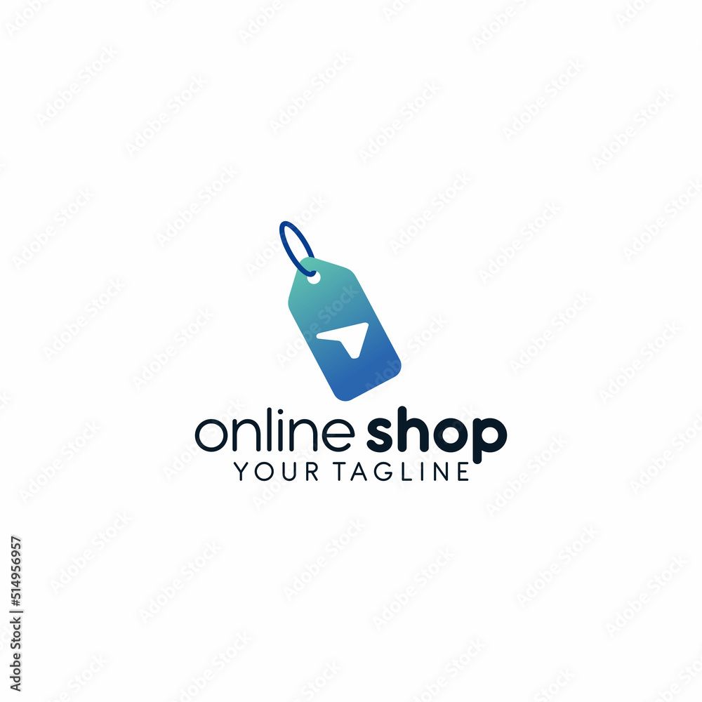 Online Shop Logo designs template. eCommerce logo. Online store logo vector illustration.