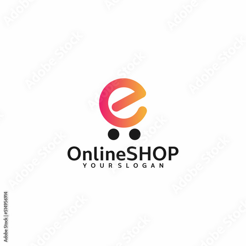 Shopping Cart, Electronic commerce, Shop Logo Vector Inspiration