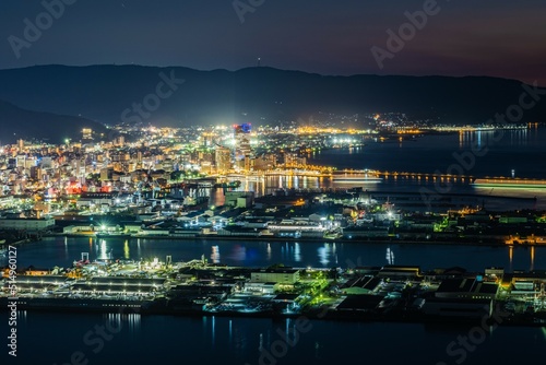 【旅行】屋島から見る香川県の街の夜景 シンボルタワー 
