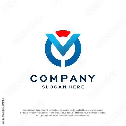combination letter v and letter m premium vector