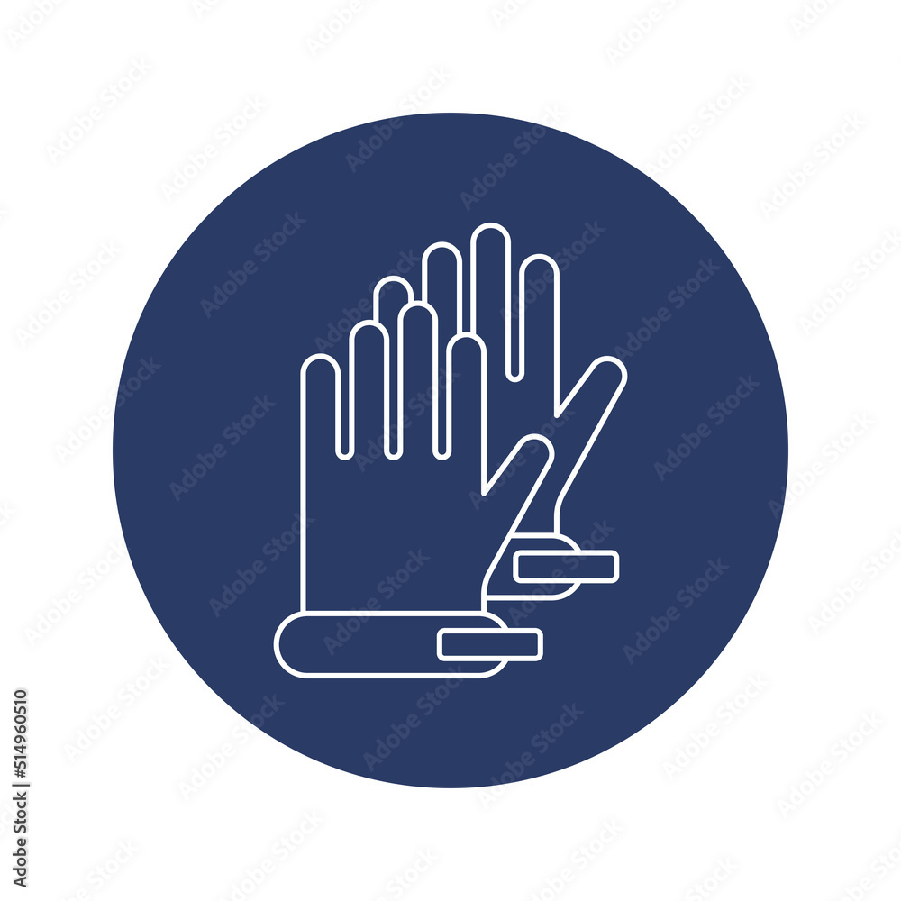 House painting hand gloves icon House painting hand gloves icon