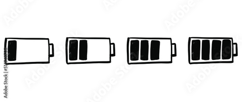 hand drawn of battery charging isolated on white background. vector illustration.