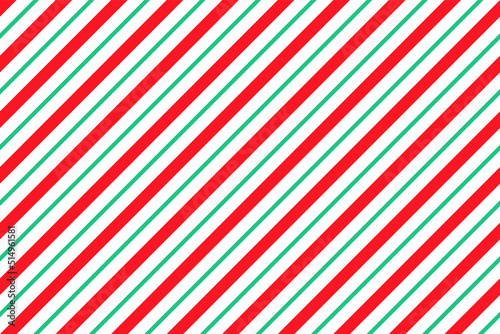 Candy cane striped pattern. Seamless Christmas background. Peppermint wrapping print with diagonal lines. Cute caramel package texture. Xmas holiday geometric backdrop. Vector illustration.