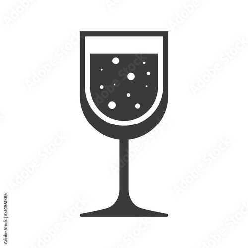 Wine glass glyph icon isolated on white background.Vector illustration.