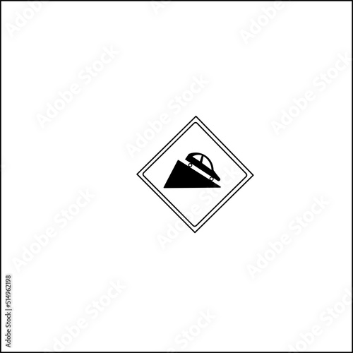 Free Download Steep slope sign on white background - GFXLoad