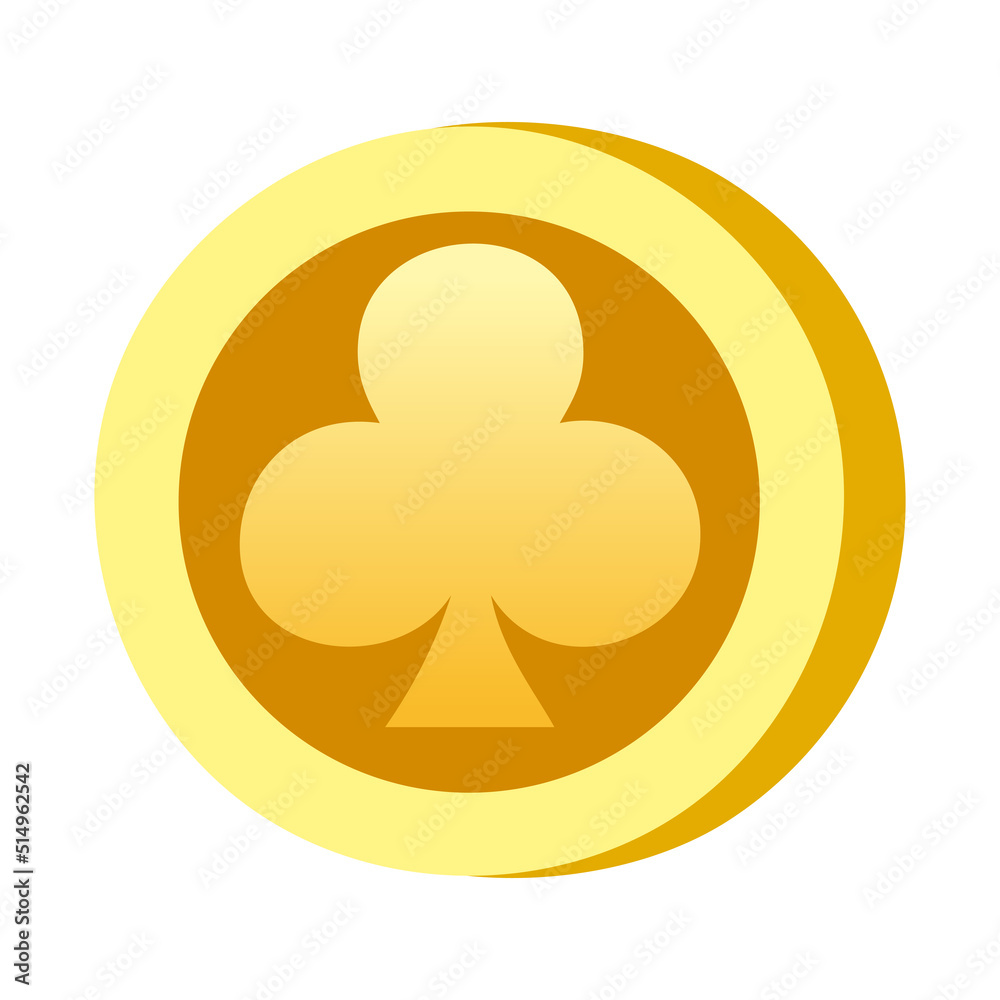 Icon Clubs shape. Gambling symbol, object. Vector illustration Icon Clubs shape. Gambling symbol, object. Vector illustration