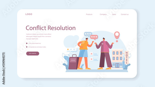 Tour agent web banner or landing page. Vacation organization agency