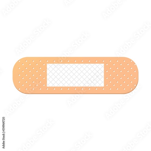Illustration of medical plaster, elastic bandage patches of different shapes. Medical plaster in cartoon style. Various band aids in bright colors