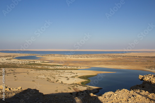 Panorama View for the Magic lake - Desert of Fayoum Oasis - Egypt photo