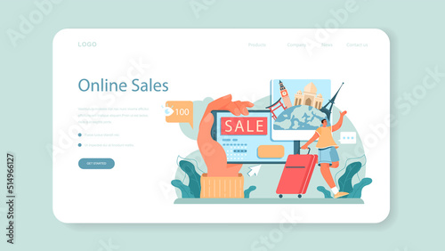 Travel agency marketing campaign web banner or landing page