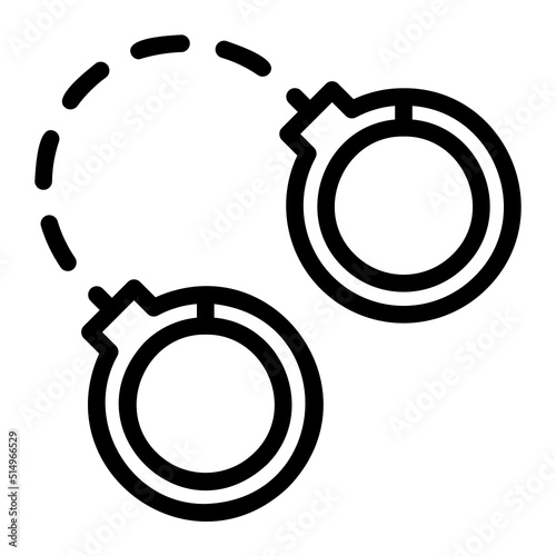 handcuff line icon